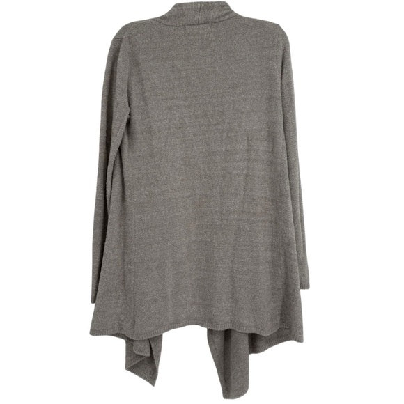 Barefoot Dreams bamboo chic Lite Cardi Sweater Size S /M drape front gray - Picture 2 of 8
